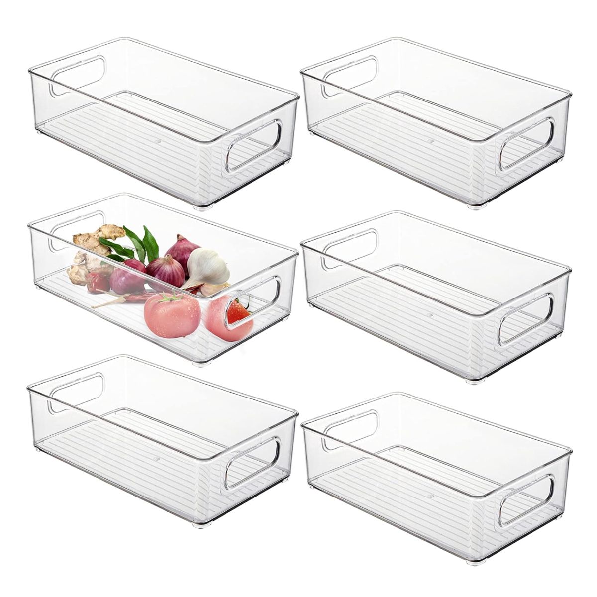 KINDA NICE - Set 6 Cajas Organizadoras De Refrigerador Con Asas Laterales