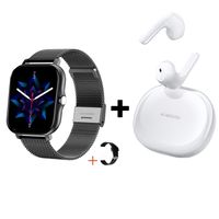 Audífonos Bluetooth Air 3 SE y Reloj Inteligente Y13 - Negro Blanco