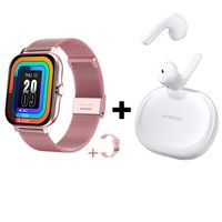 Audífonos Bluetooth Air 3 SE y Reloj Inteligente Y13 - Rosa Blanco