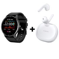 Audífonos Bluetooth Air 3 SE y Reloj Inteligente ZL02 - Negro Blanco