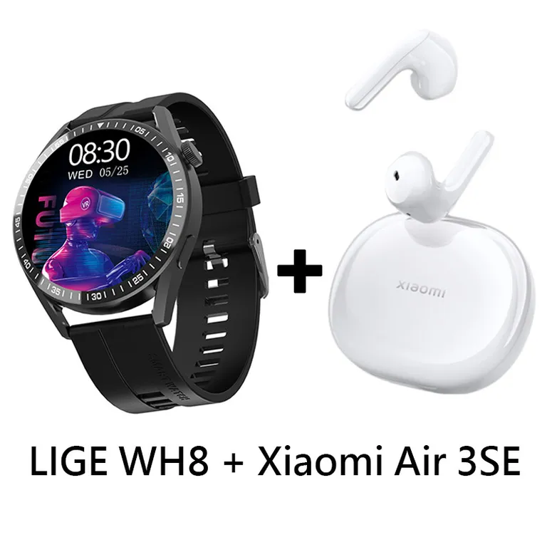 Audífonos Bluetooth Air 3 SE y Reloj Inteligente WH8