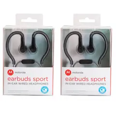 MOTOROLA - Audifonos Earbuds Sport SH008 set de 2 negro+rojo