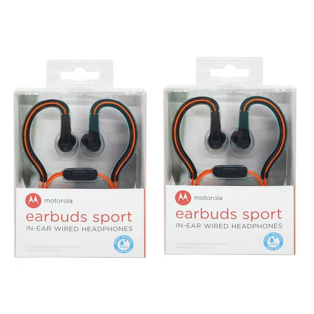 MOTOROLA - Audifonos Motorola Earbuds Sport SH008 set de 2 naranja+azul