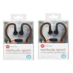 MOTOROLA - Audifonos Earbuds Sport SH008 set de 2 naranja+azul