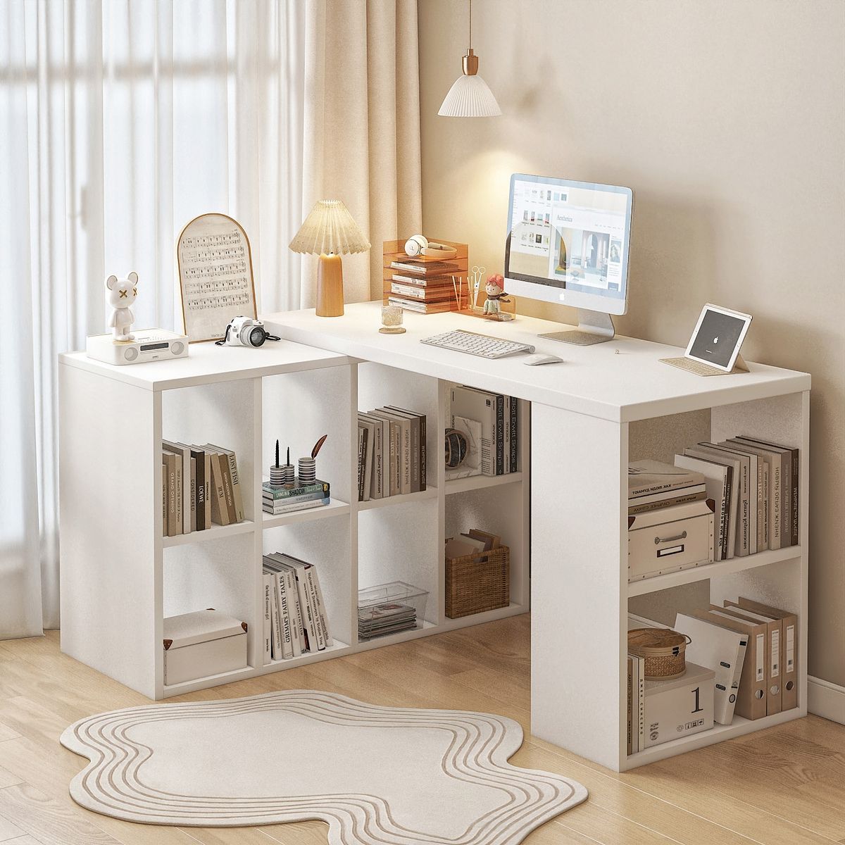 VIDITA - Escritorio Esquinero En L Modular 100 cm Oficina - 100×50×75 cm + 100×38×72 cm