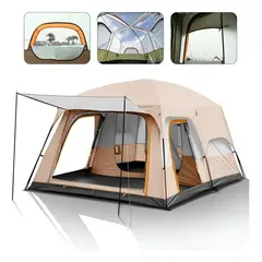 KUANGYE - Tienda De Campaña Grande Para 8-12 Personas Double Capa