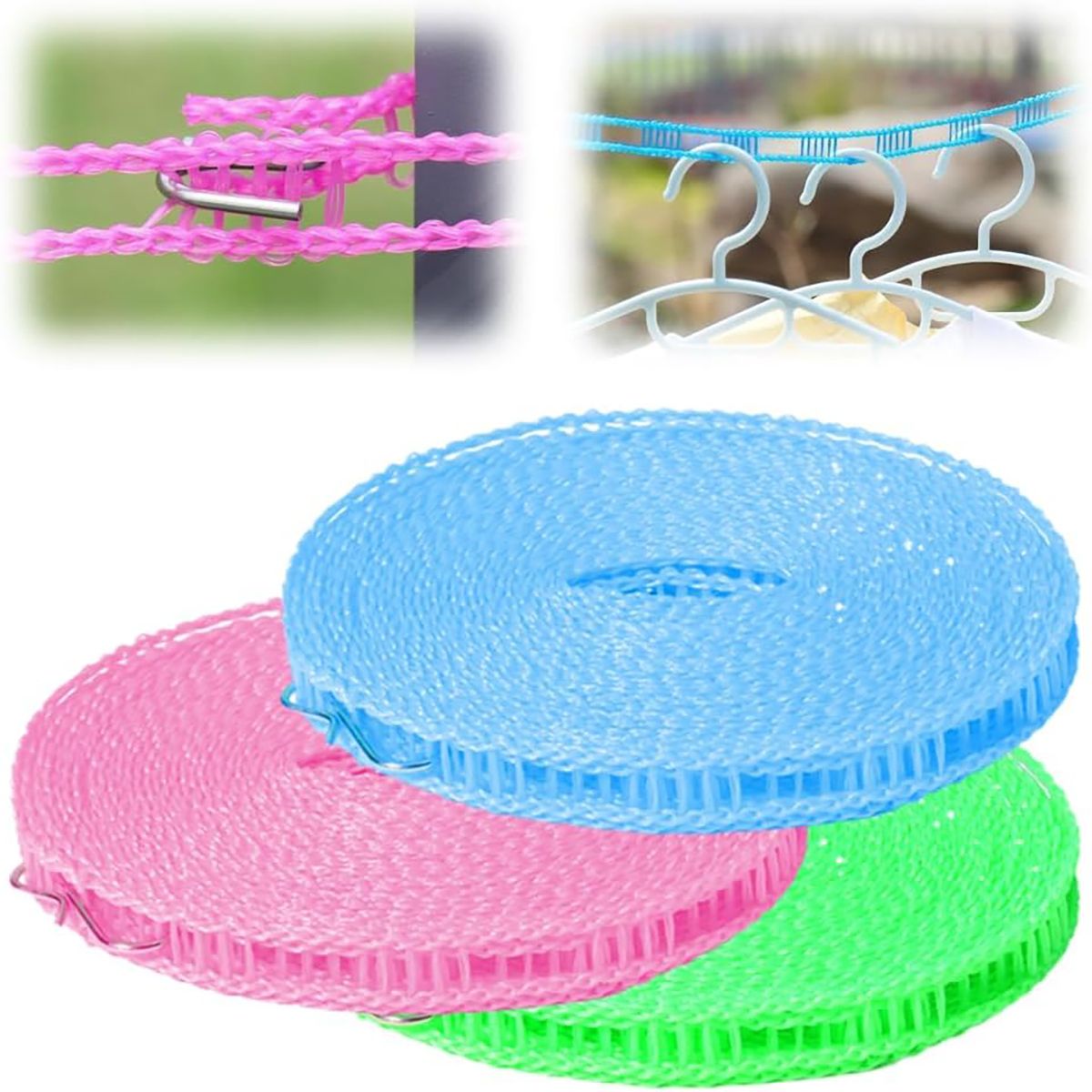 GENERICO - 3Und 10m Tendedero Ropa Plegable Resistente Para Viajes Y Hogar