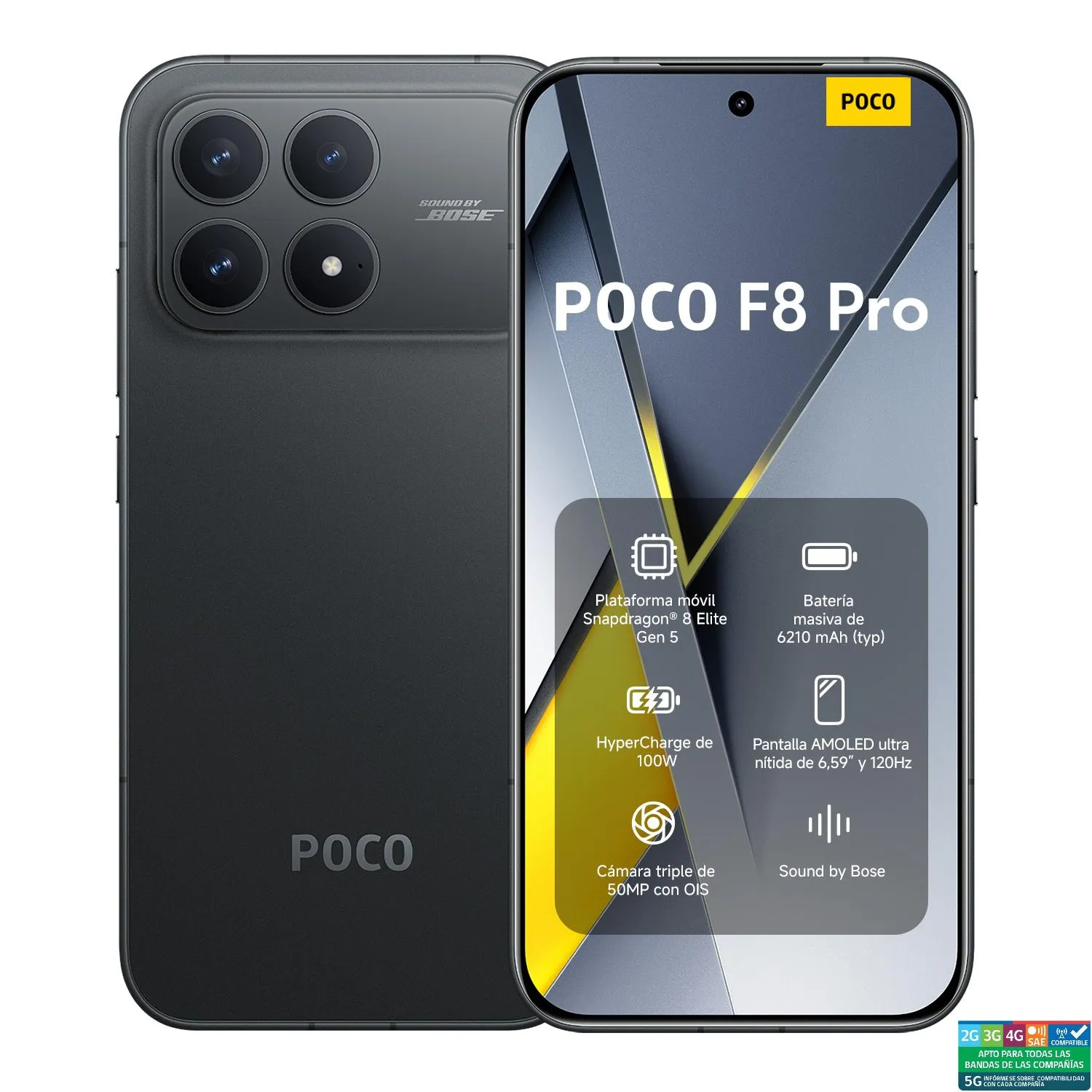 スマートフォン本体 POCO F8 Pro Black 12GBRAM/512GB ROM XIAOMI POCO F8 Pro Negro 12GB + 512GB | Falabella Chile