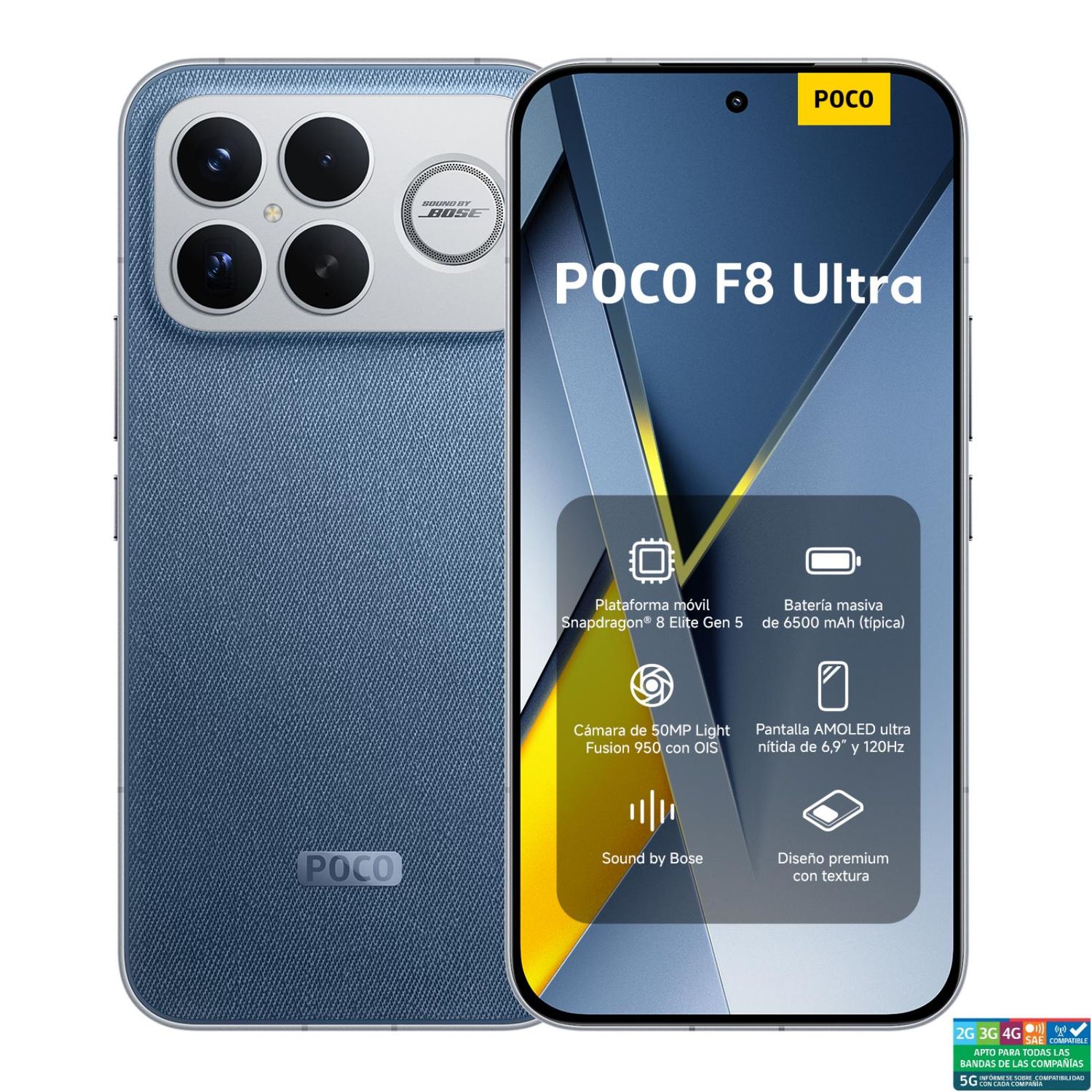 【新品未開封 匿名】POCO F8 Ultra デニムブルー12GB/256GB XIAOMI POCO F8 Ultra Azul Mezclilla 16 GB+512 GB | Falabella Chile