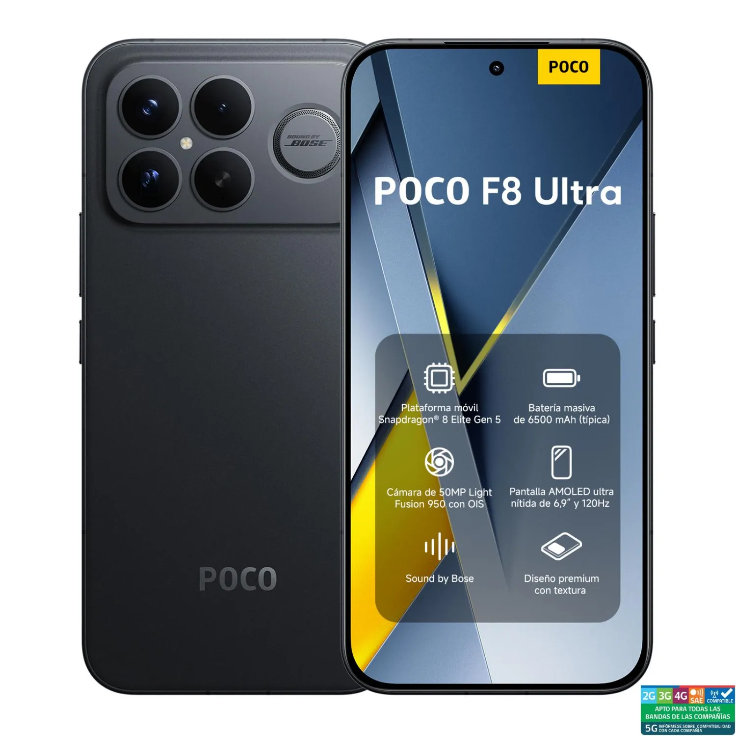 スマートフォン本体 POCO F8 Ultra XIAOMI POCO F8 Ultra Negro 16 GB+512 GB | Falabella Chile