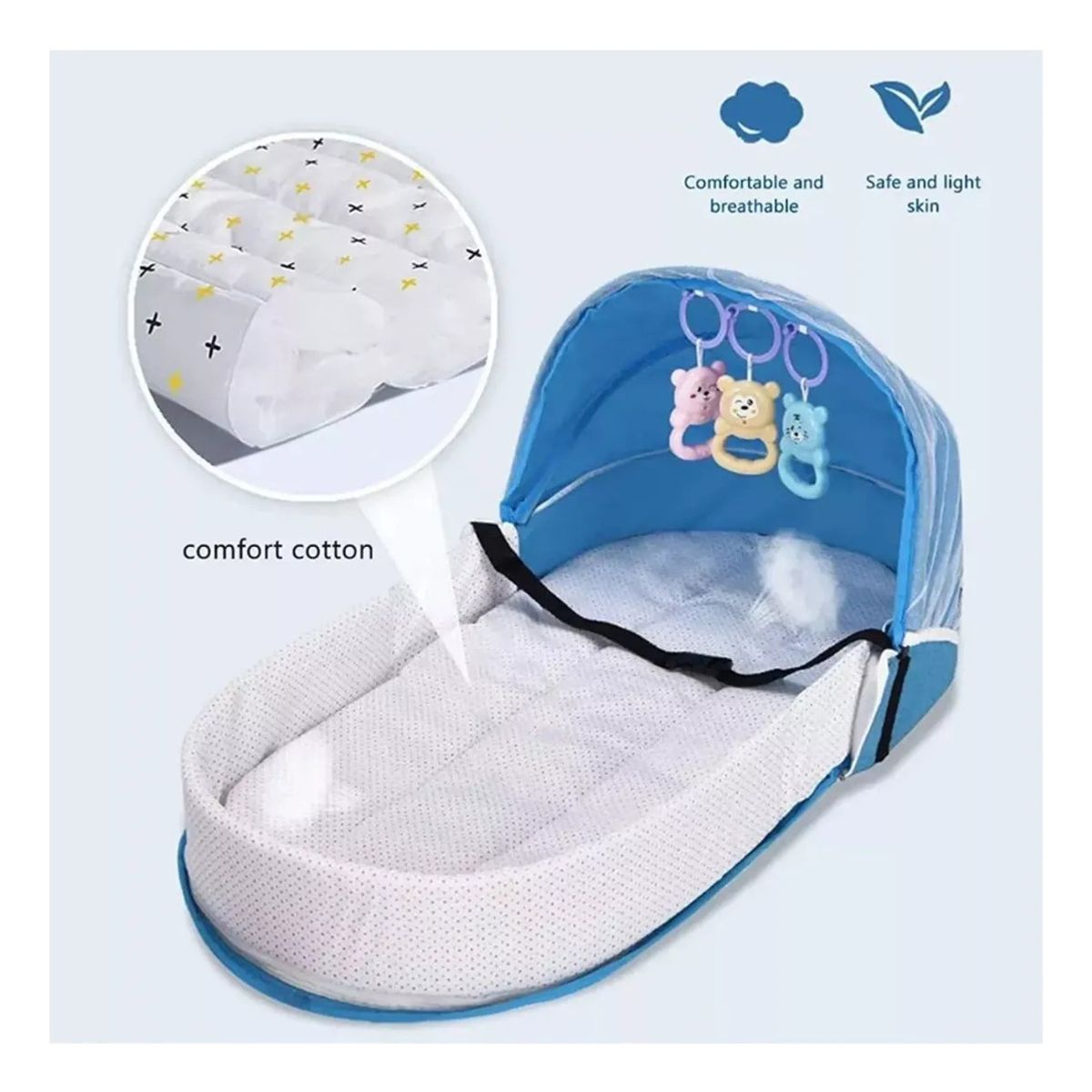 BLLOQ - Cama para Bebé Recién Nacido Plegable Mosquitera