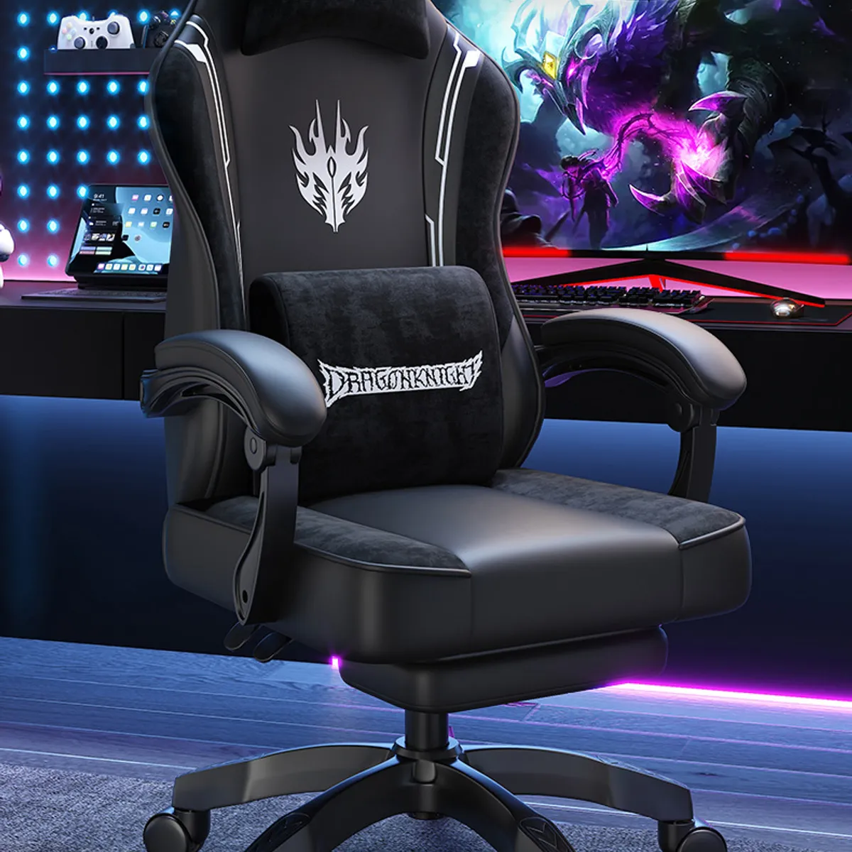 EVERSO - Silla Gamer Reclinable Apoyapiés Ergonómica Y Cojin Lumbar