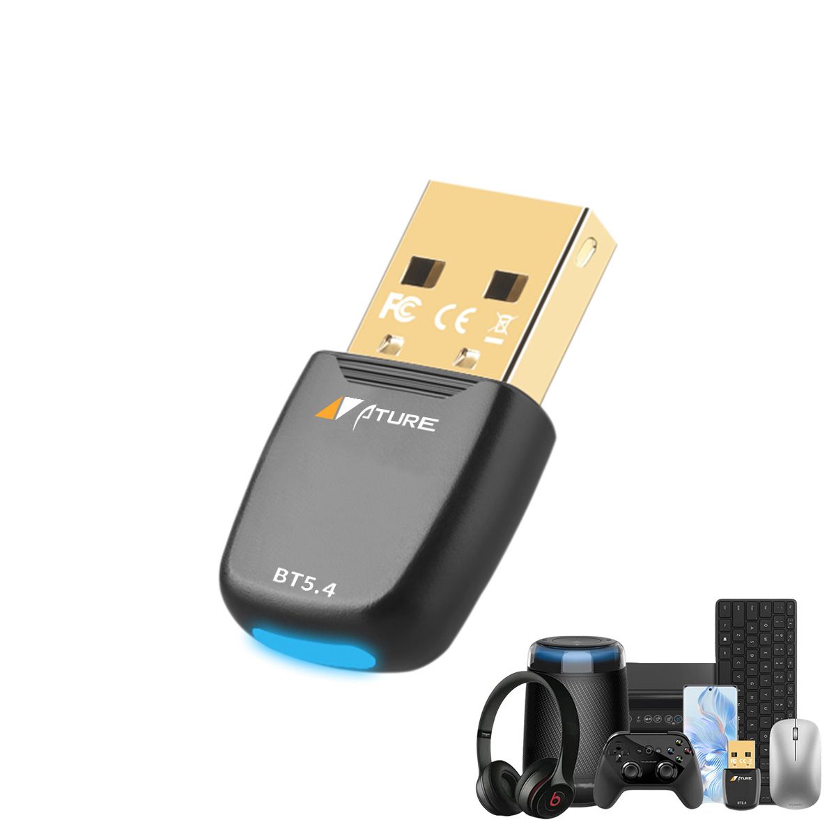 KINDA NICE - Ature Adaptador Usb Bluetoo 5.4 Para Ordenador