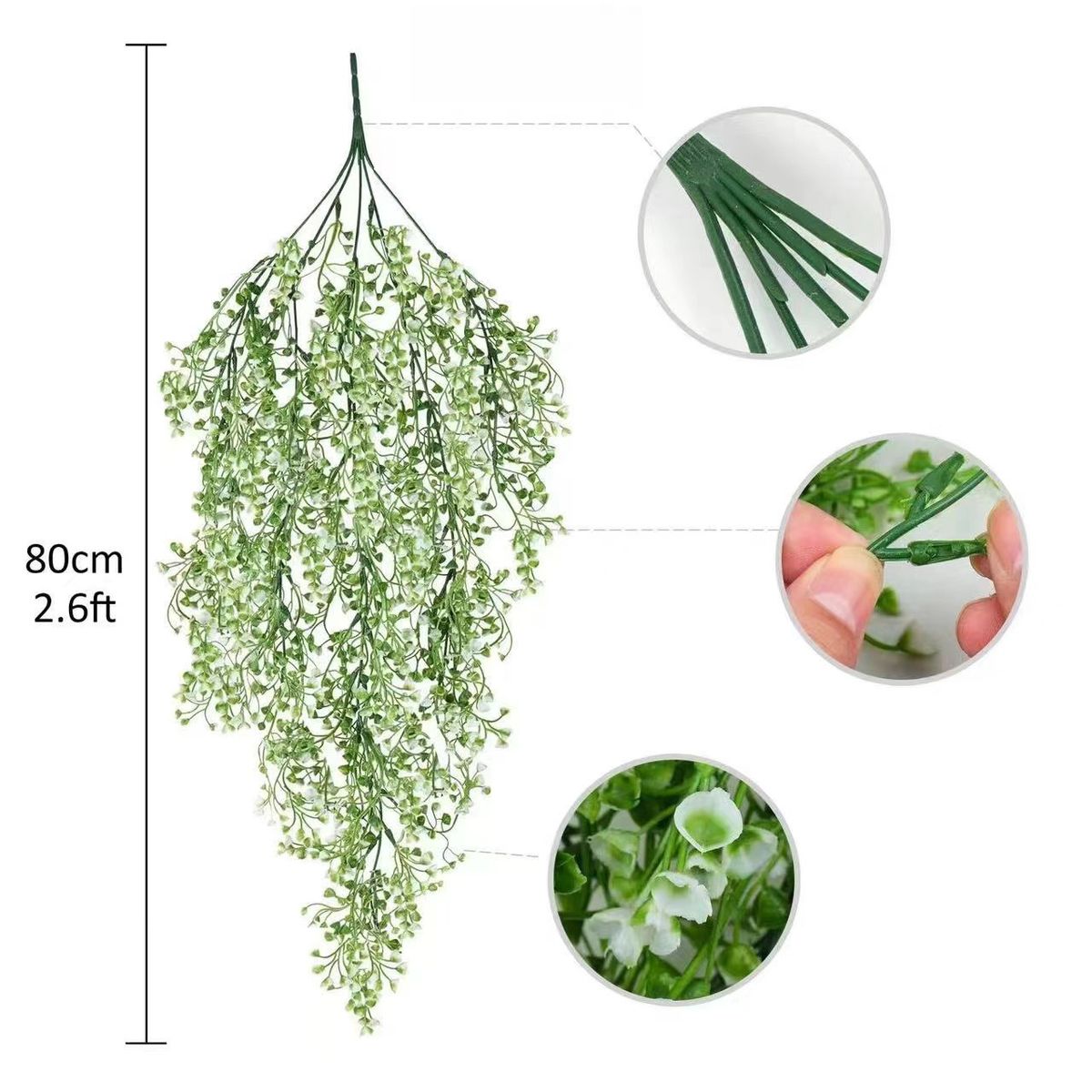 KINDA NICE - 2 Pcs De Plantas Artificiales Colgante Vid De Flores 80cm