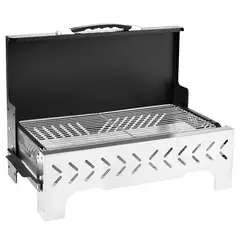 BLUEDREAMER - Camping Grill Stainless Steel Camping Fire Pit Grill Portable Desktop Rack Barbecue