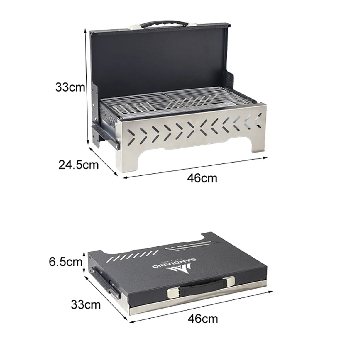 BLUEDREAMER - Camping Grill Stainless Steel Camping Fire Pit Grill Portable Desktop Rack Barbecue
