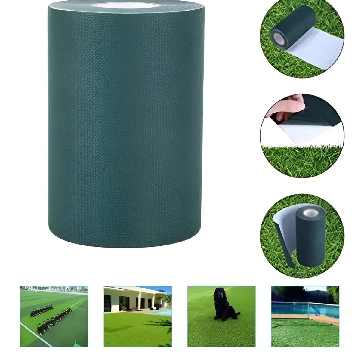 KUANGYE - 15cmx10m Cinta Sintética Para Césped Verde Césped Artificial