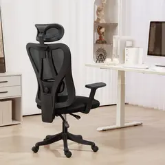 VIDITA - Silla De Oficina Ergonómica Reclinable Reposacabeza 3D Apoyabrazo Ajustable Malla