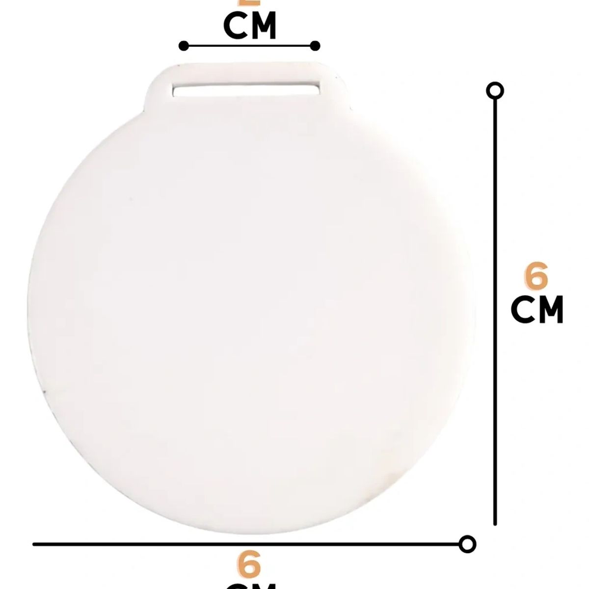 KUANGYE - Medalla Acrílica Para Sublimar 6cm Pack De 50 Unidades