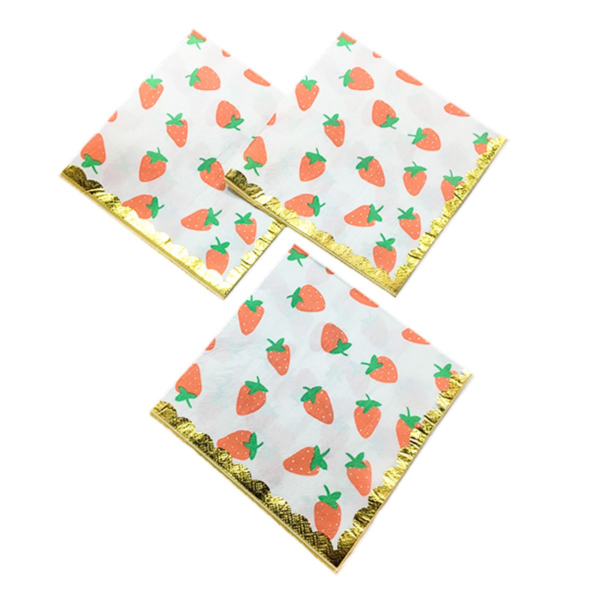 GENERICO - SERVILLETA DISEO FRUTILLASDORADO X12 UNI