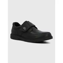 HUSH PUPPIES - Zapato Escolar Cuero Niño Arco Negro