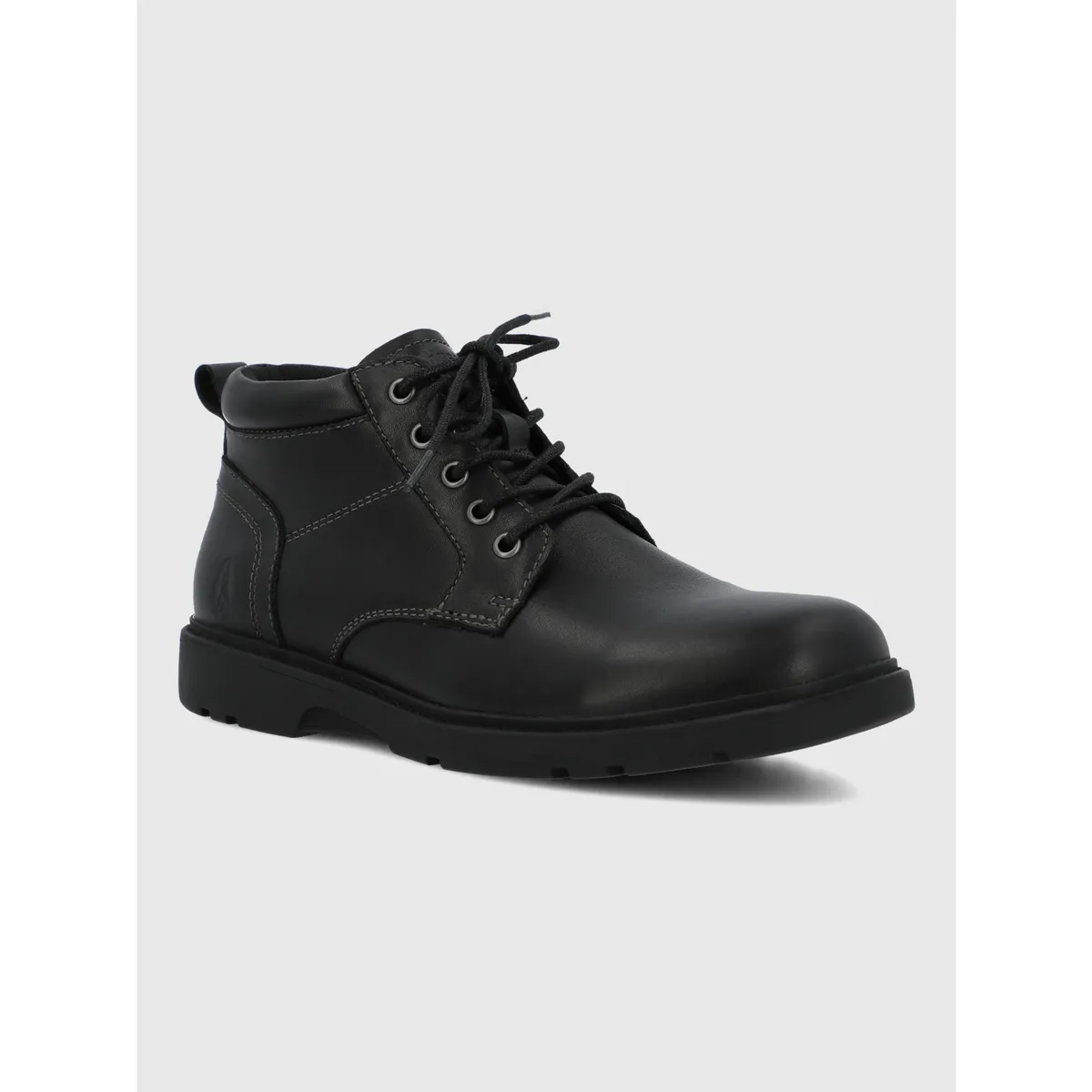 HUSH PUPPIES - Botin Escolar Cuero Niño Gardia Negro HUSH PUPPIES