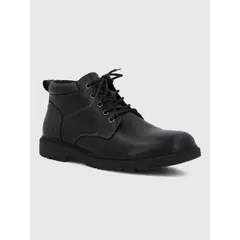 HUSH PUPPIES - Botin Escolar Cuero Niño Gardia Negro