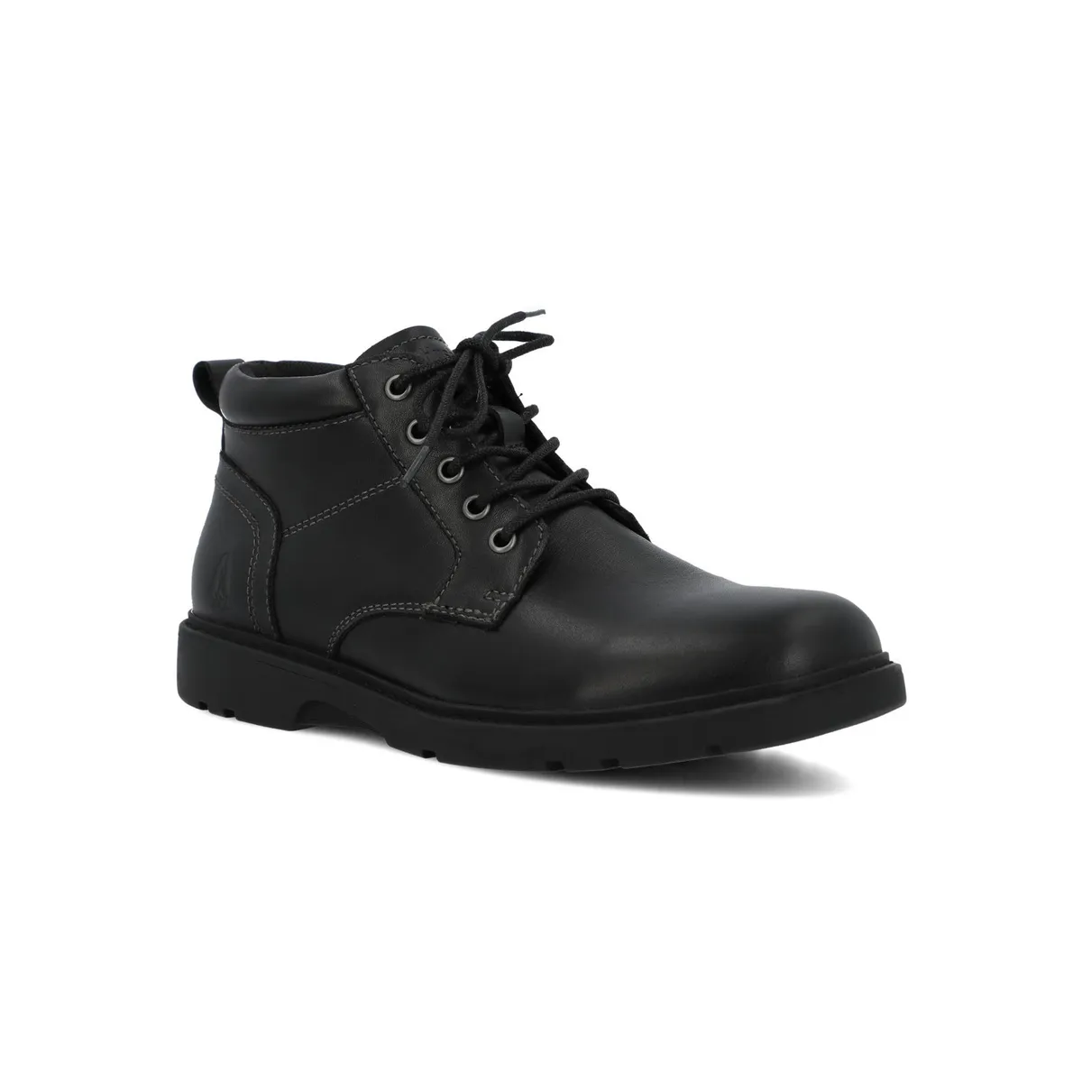 HUSH PUPPIES - Botin Escolar Cuero Niño Gardia Negro HUSH PUPPIES