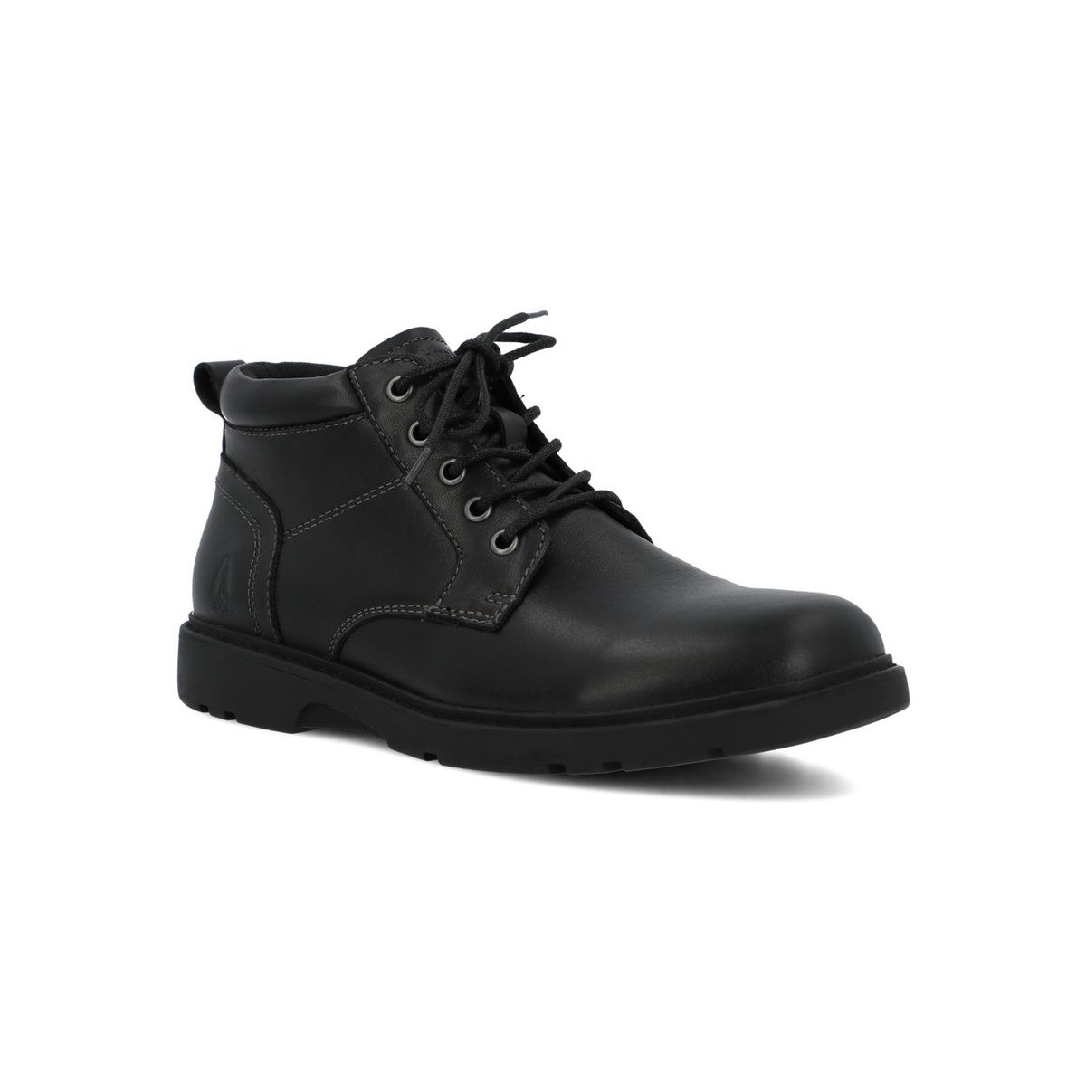 HUSH PUPPIES - Botin Escolar Cuero Niño Gardia Negro HUSH PUPPIES