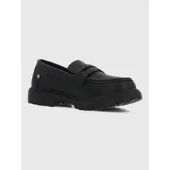 HUSH PUPPIES - Mocasin Escolar Cuero Niña Riss Negro