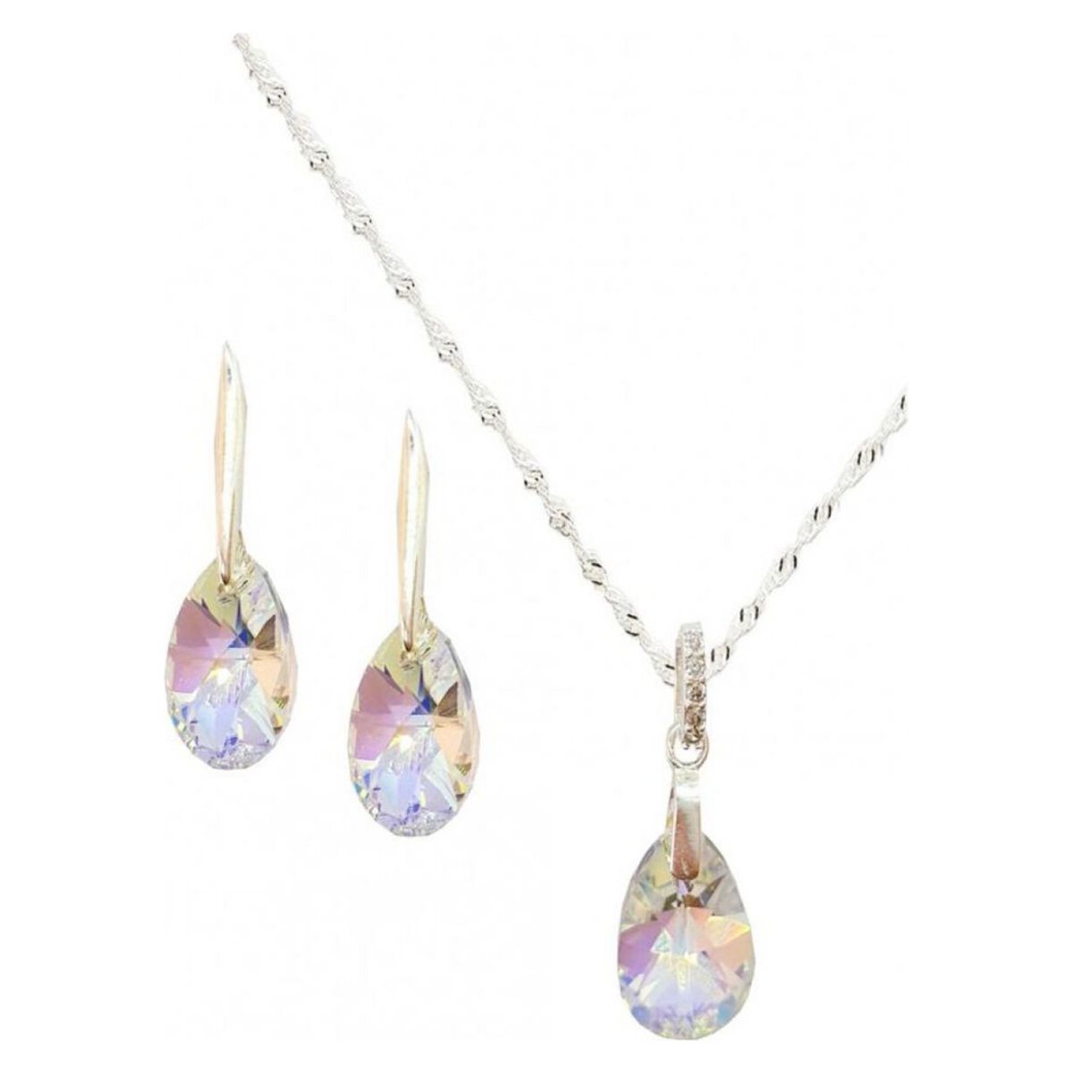 JOYAS MONTERO - Conjunto Encanto Con Swarovski Aurora Boreal.