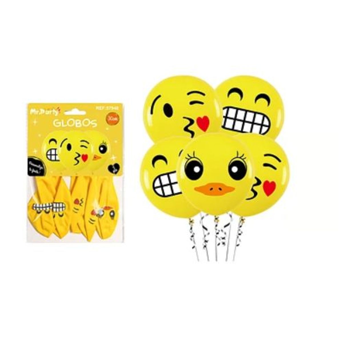 GENERICO - Globos de látex emoji 30cm 5pcs