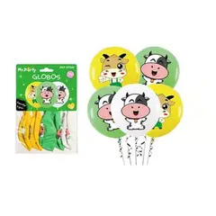 GENERICO - Globos de látex vaca 30cm 5pcs