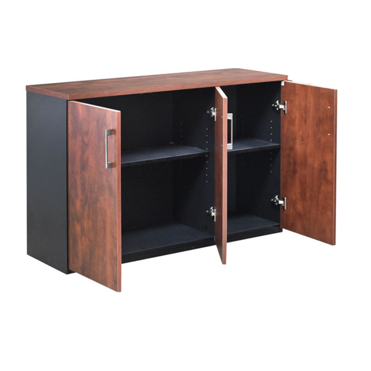 MSA MUEBLES SANTA ANA - Gabinete 3 Puertas GB120 Cerezo con Negro RA