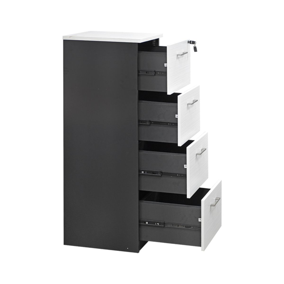 MSA MUEBLES SANTA ANA - Kardex 4 Cajones Maple Con Gris