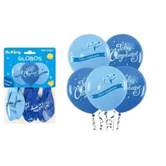 GENERICO - Globos de látex avión feliz cumpleaños 30cm 5pcs