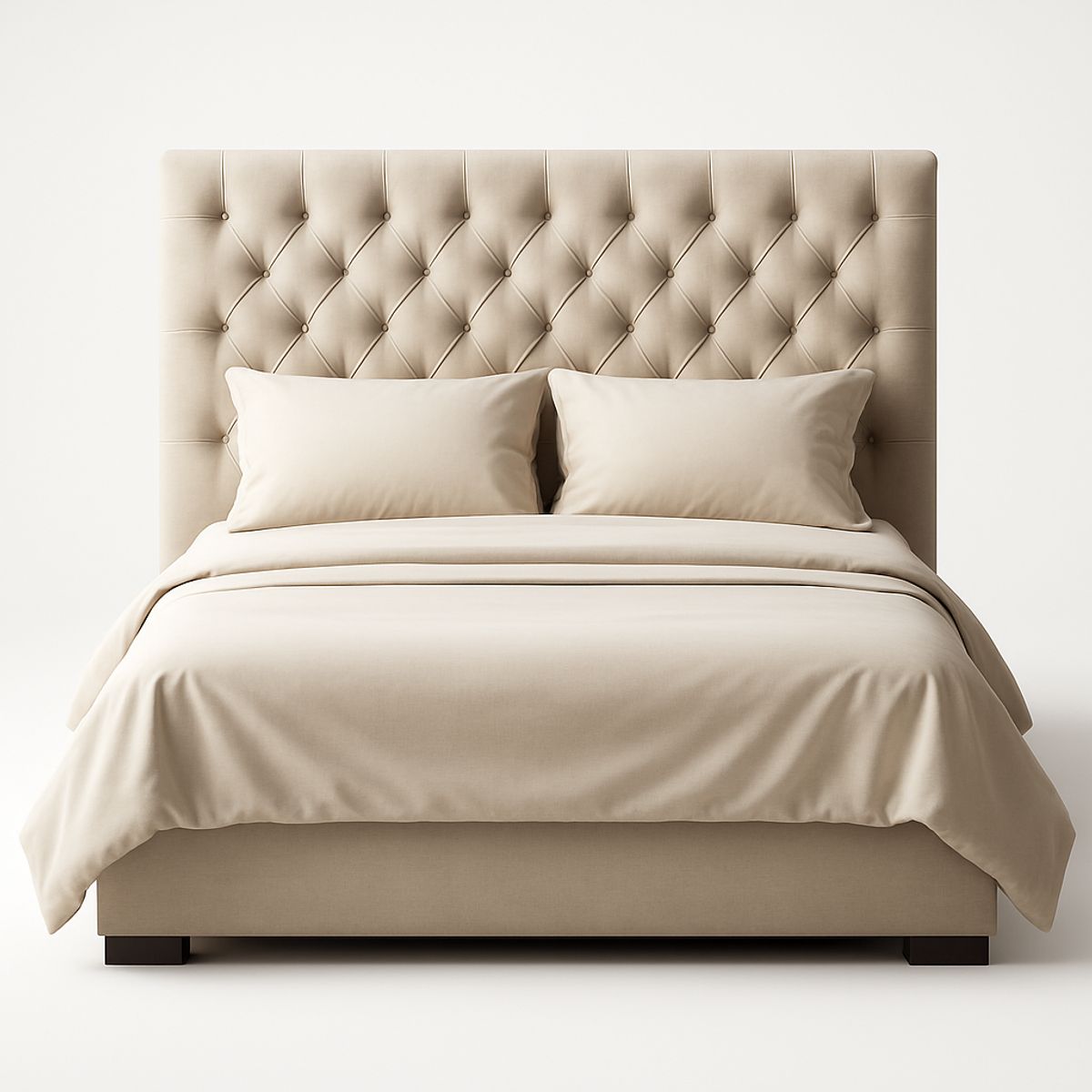 ARMONIA - Sábanas 800 Hilos Algodón Beige Juego 2 Plazas