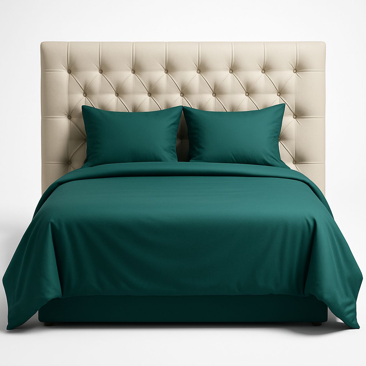 ARMONIA - Juego Sábanas Algodón 800 Hilos Verde 2 Plazas