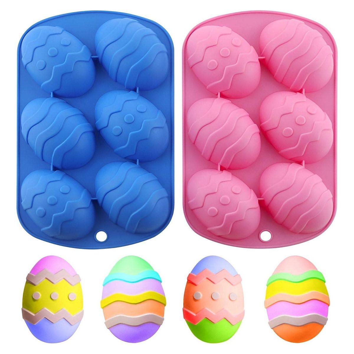 PASTELERIUSCL - 2 Moldes Chocolate Silicona Huevo Molde Chocolate Huevo Pascua Moldes De Silicona Repostería Pascua