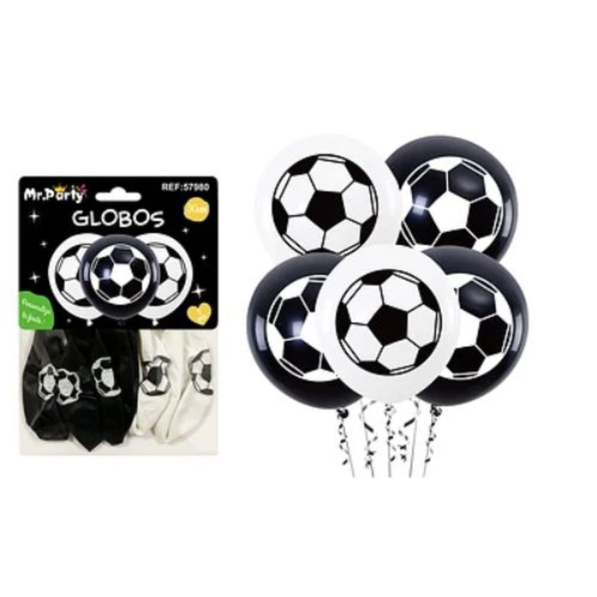 GENERICO - Globos de látex fútbol 30cm 5pcs