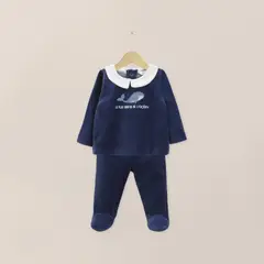 OPALINE - Conjunto Plush Bebe Niño Azul Marino