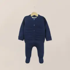 OPALINE - Conjunto Tejido Bebe Niño Azul