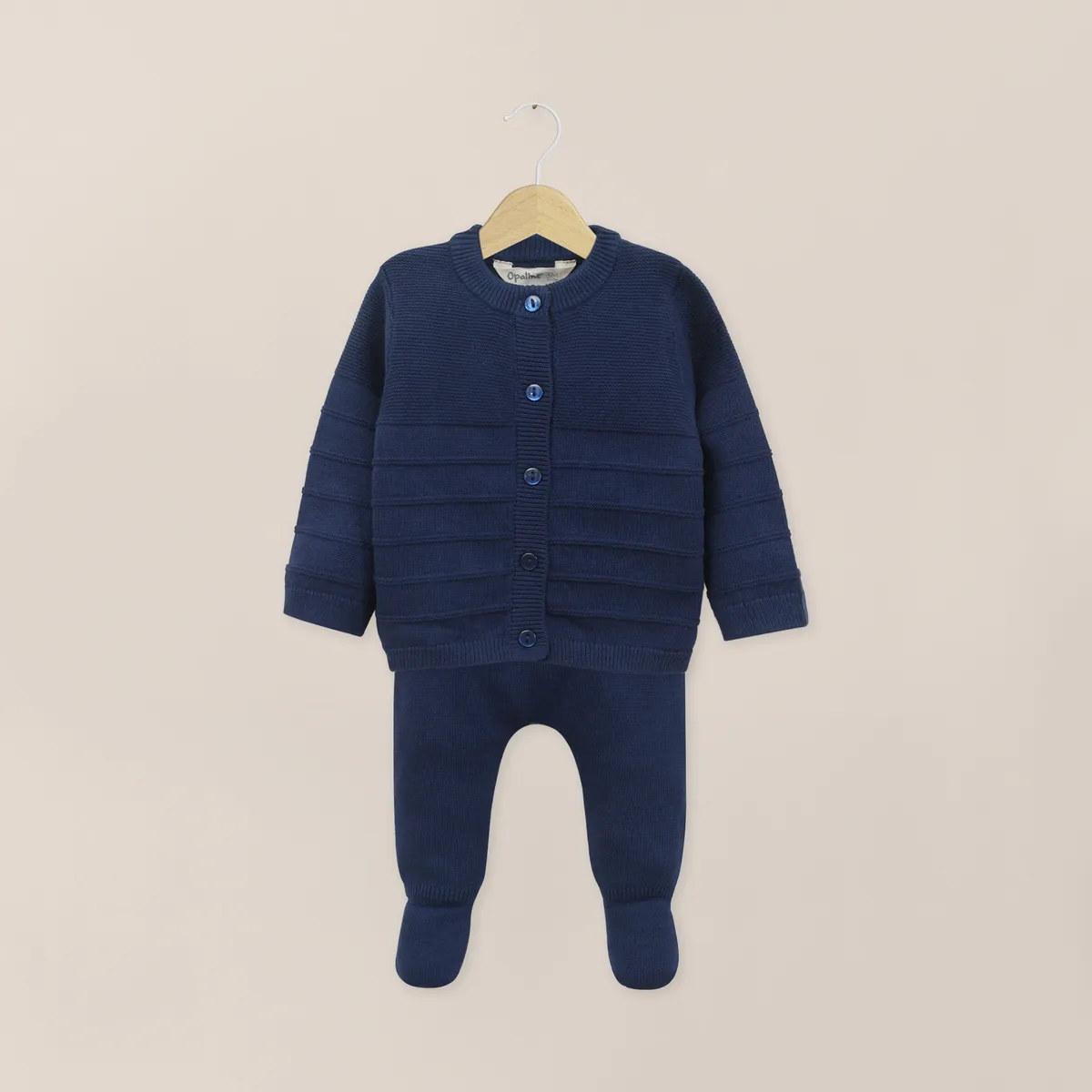 OPALINE - Conjunto Tejido Bebe Niño Azul