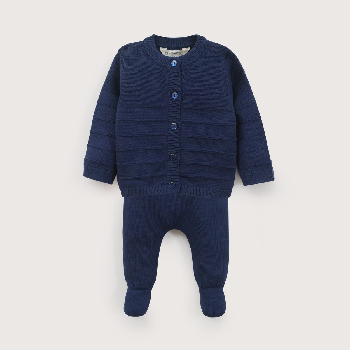 OPALINE - Conjunto Tejido Bebe Niño Azul