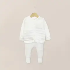 OPALINE - Conjunto Tejido Bebe Unisex Blanco