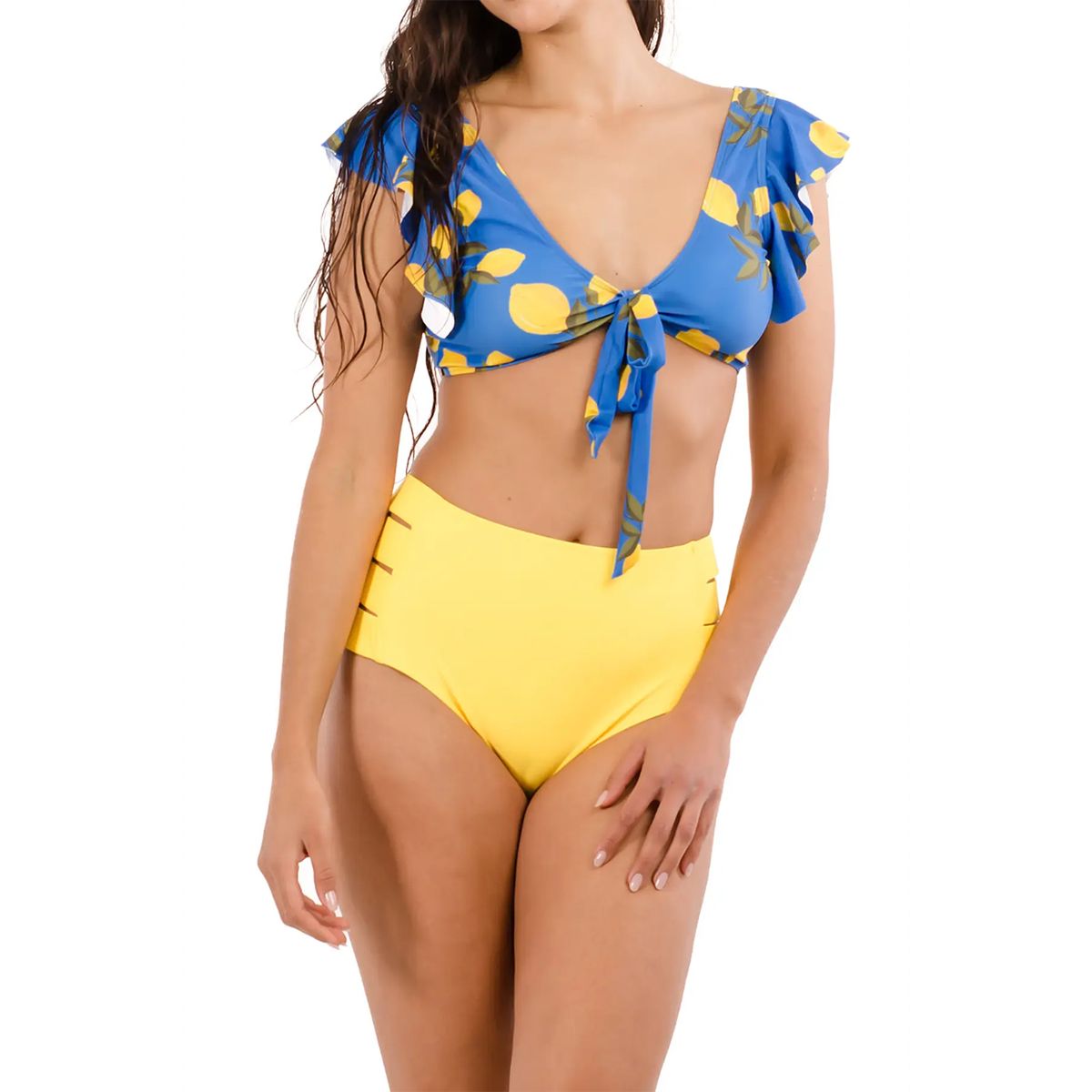 HIPSY SWIMWEAR - Bikini tiro alto Lemon Cut Out