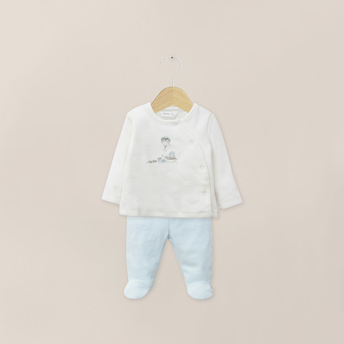 OPALINE - Conjunto Plush Bebe Niño Celeste