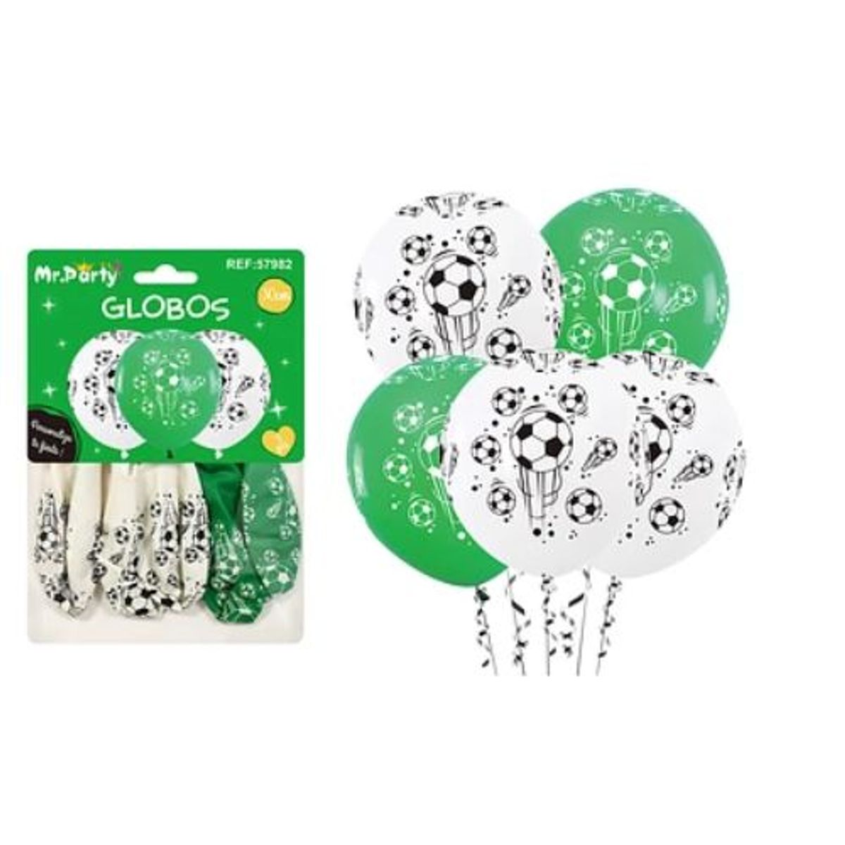 GENERICO - Globos de látex fútbol 30cm 5pcs