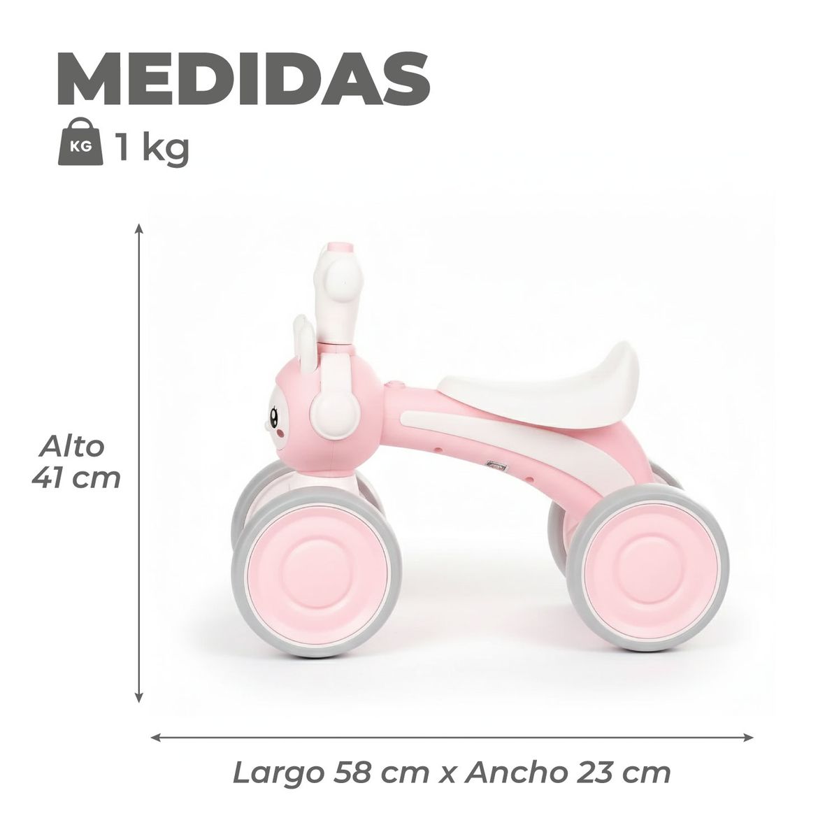 MON PETIT - Correpasillo Bebé Bicicleta Equilibrio y Sonido Conejito