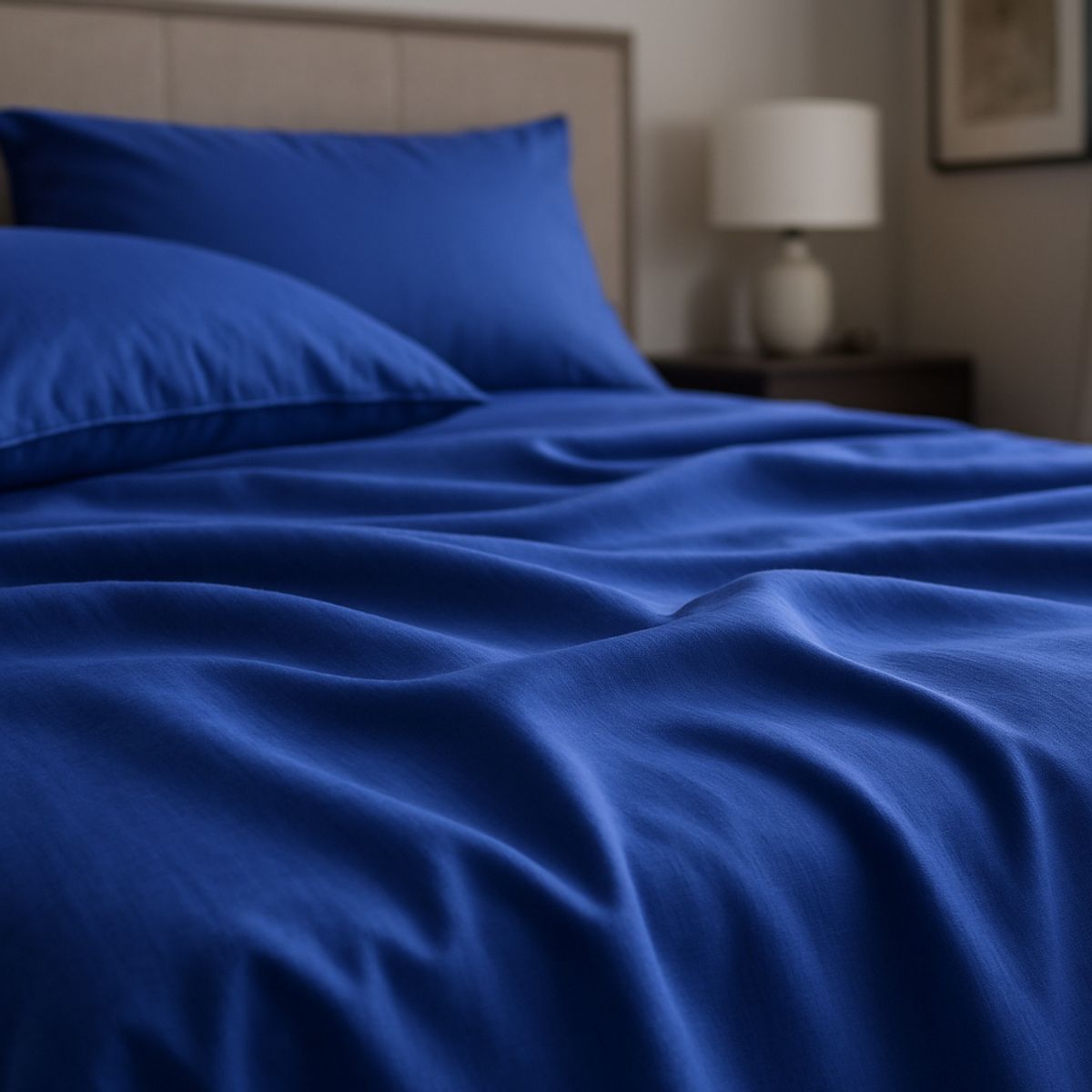 ARMONIA - Sábanas Azul Rey 2 Plazas 800 Hilos Estilo Liso